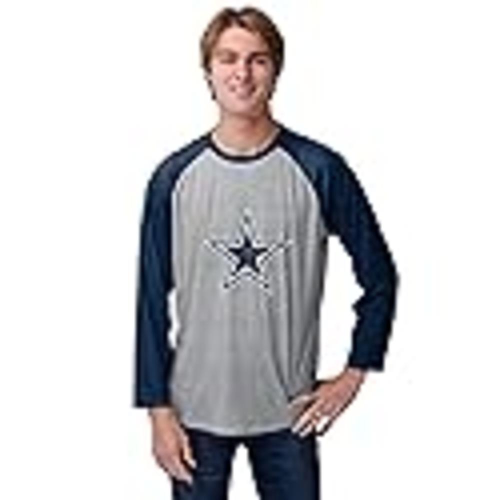 FOCO Dallas Cowboys NFL Mens Gray Big Logo Raglan - XL