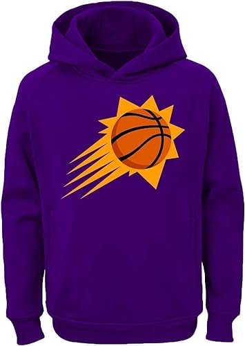 Outerstuff NBA Youth Team Color Performance Primary Logo Pullover Sweatshirt Hoodie (18-20, Phoenix Suns Purple)