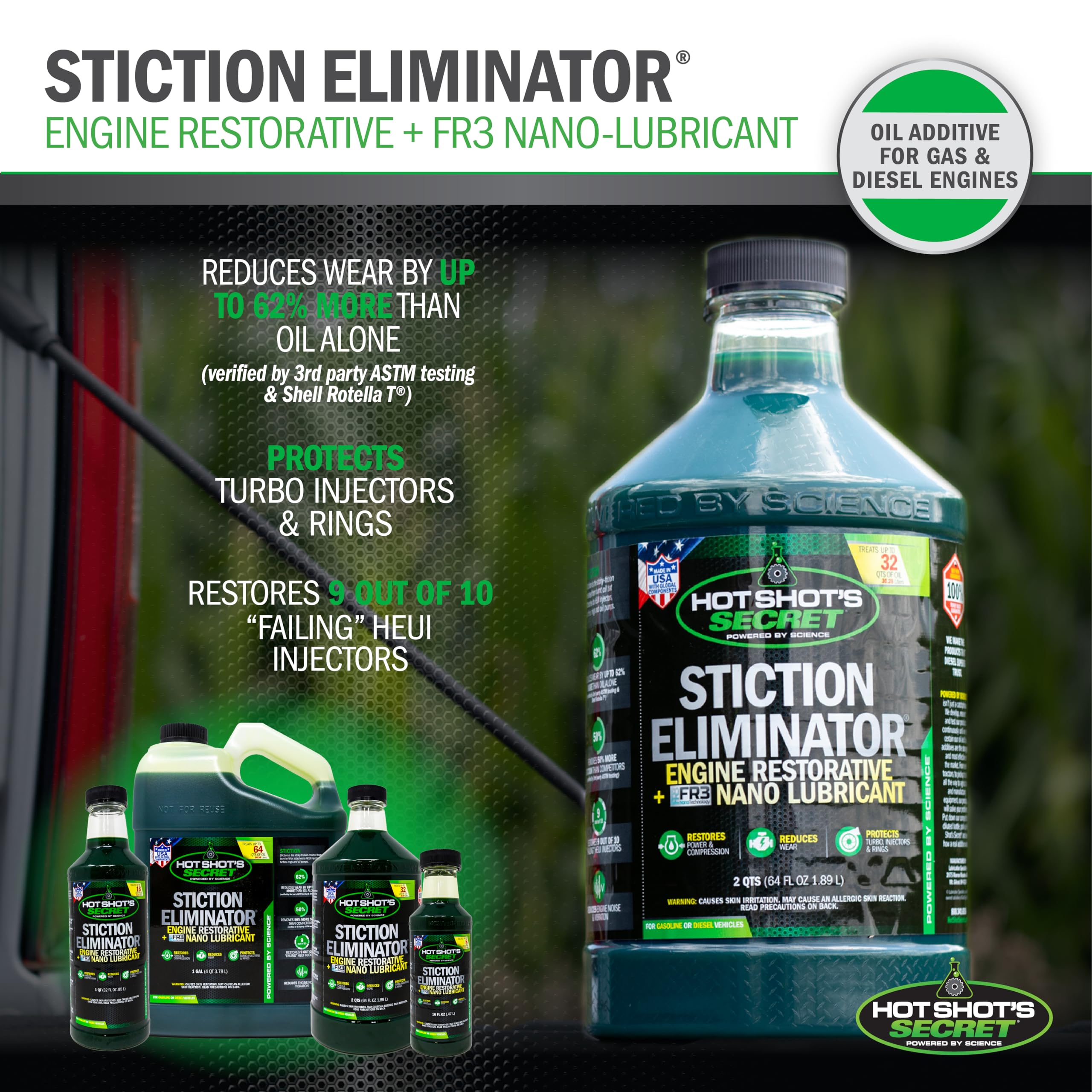 Hot Shot's Secret HSS64Z Original Stiction Eliminator 64 Fluid Ounce Bottle, Green