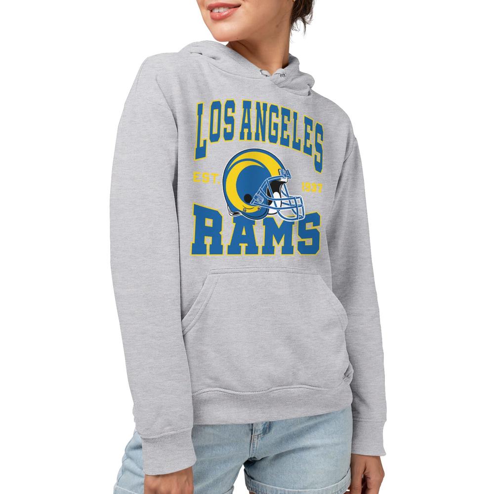 Junk Food Clothing x NFL - Los Angeles Rams - Team Helmet - Unisex Adult Pullover Fleece Hoodie for Men and Women - Size 3X-Larg