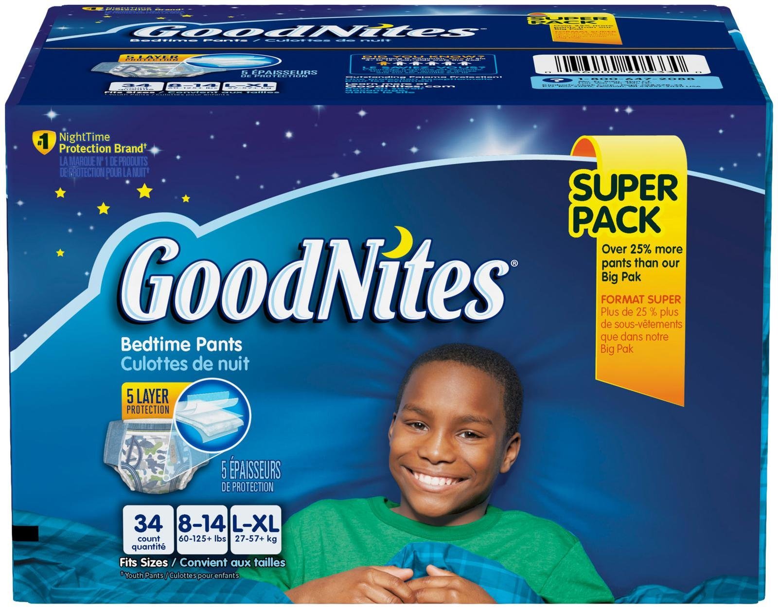 GoodNites Goodnites Bedwetting Underwear for Boys, Large/X-Large, 34 Ct