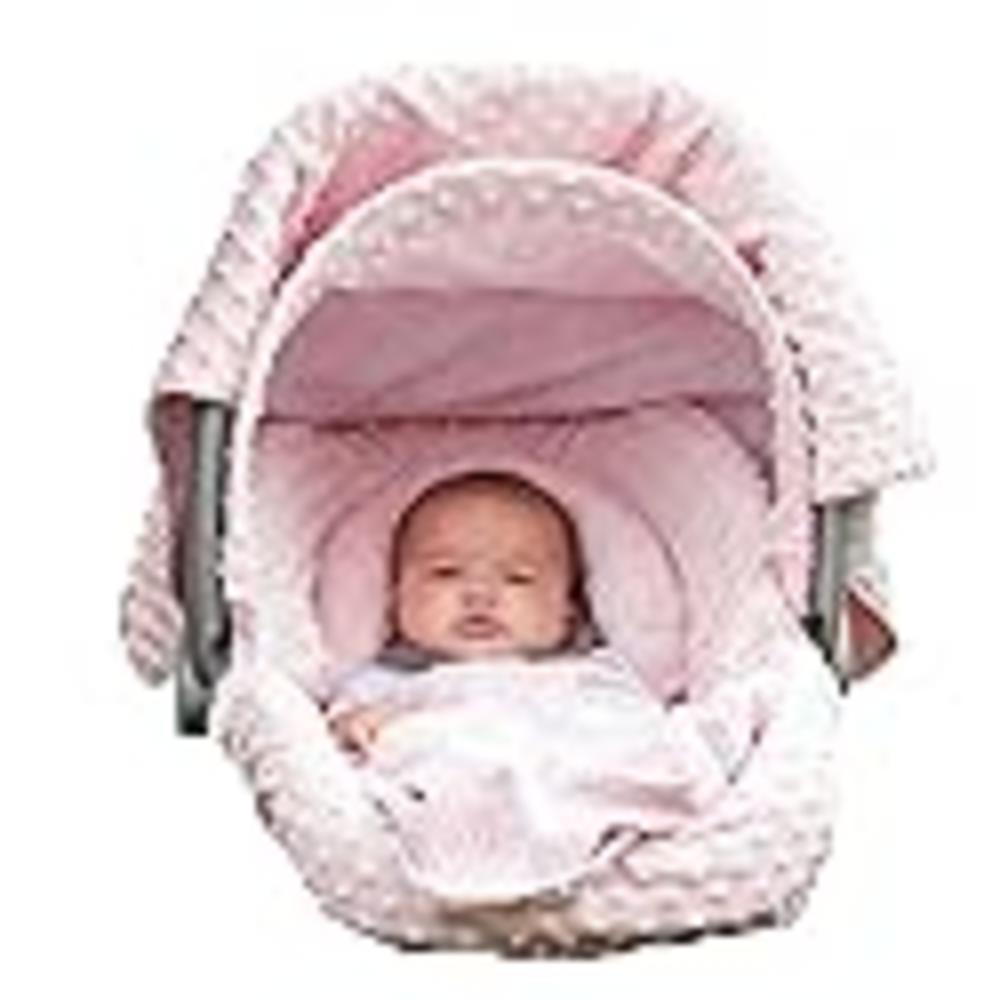 Carseat Canopy 5 Pc Whole Caboodle (Angelina) Baby Infant Car Seat Cover Kit with Minky Fabric