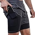 Surenow Mens Running Shorts，Workout Running Shorts for Men，2-in-1 Stealth Shorts， 7-Inch Gym Yoga Outdoor Sports Shorts Grey