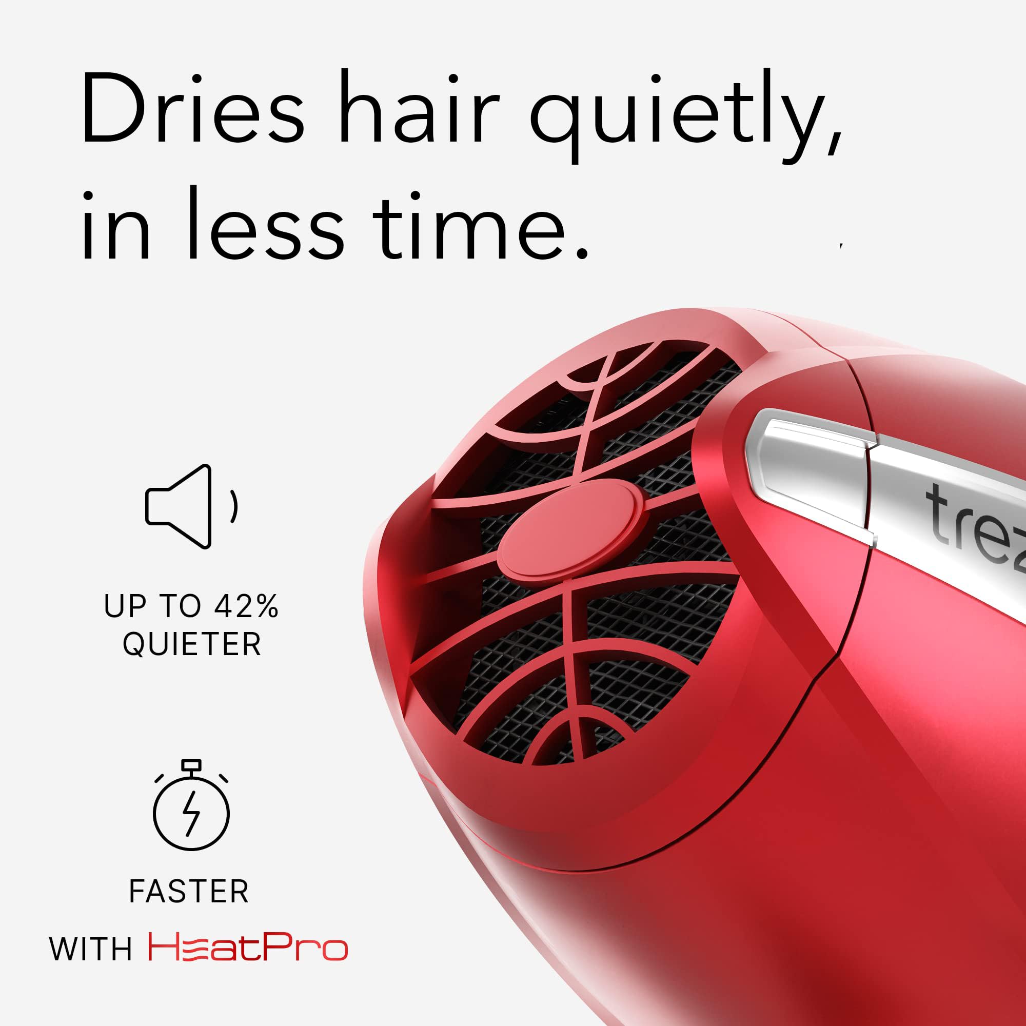 Trezoro Ionic Salon Hair Dryer - 2200 Watt Professional Blow Dryer with Diffuser & Comb - Lightweight Travel Hairdryer for Normal & Curl