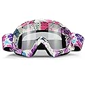 JAMIEWIN Clear Lens Dirt Bike Motorcycle Goggles ATV Racing Motocross Mx Goggle Glasses UV Protection for Men Women Youth Kids (