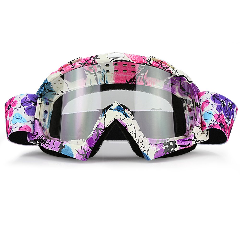 JAMIEWIN Clear Lens Dirt Bike Motorcycle Goggles ATV Racing Motocross Mx Goggle Glasses UV Protection for Men Women Youth Kids (