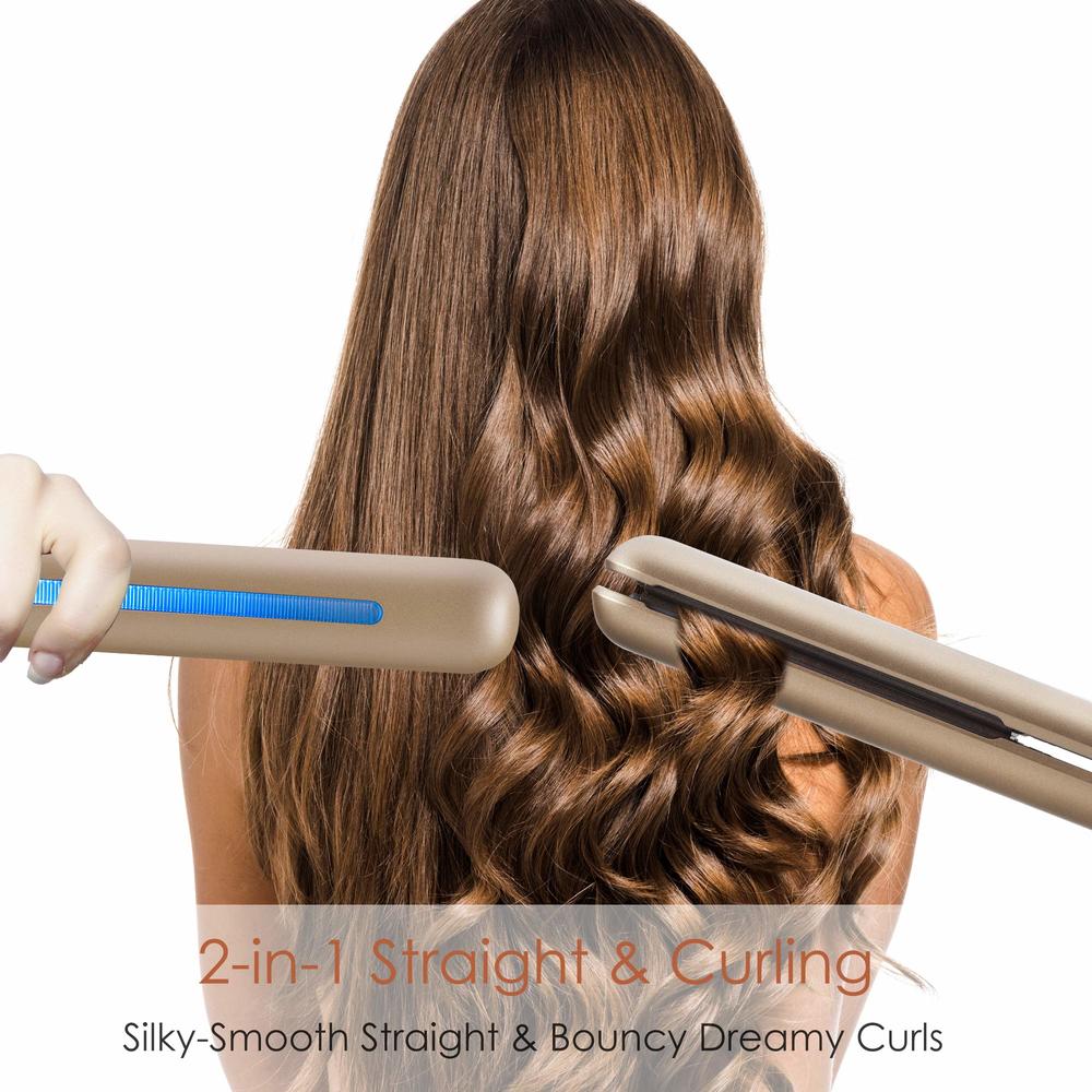 NITION Professional Salon Hair Straightener Argan Oil Ceramic Tourmaline Titanium Straightening Flat Iron for Healthy Styling,LC