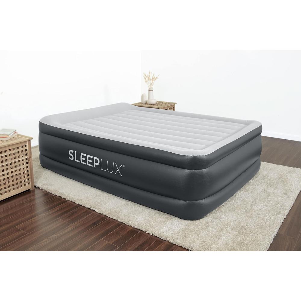 SLEEPLUX Durable Inflatable Air Mattress with Built-in Pump, Pillow and USB Charger, 22" Tall Queen