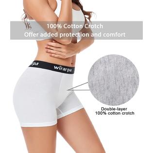 Wirarpa wirarpa Women's Cotton Boxer Briefs Underwear Anti Chafe Boy Shorts  3 Inseam 4 Pack White X-Large