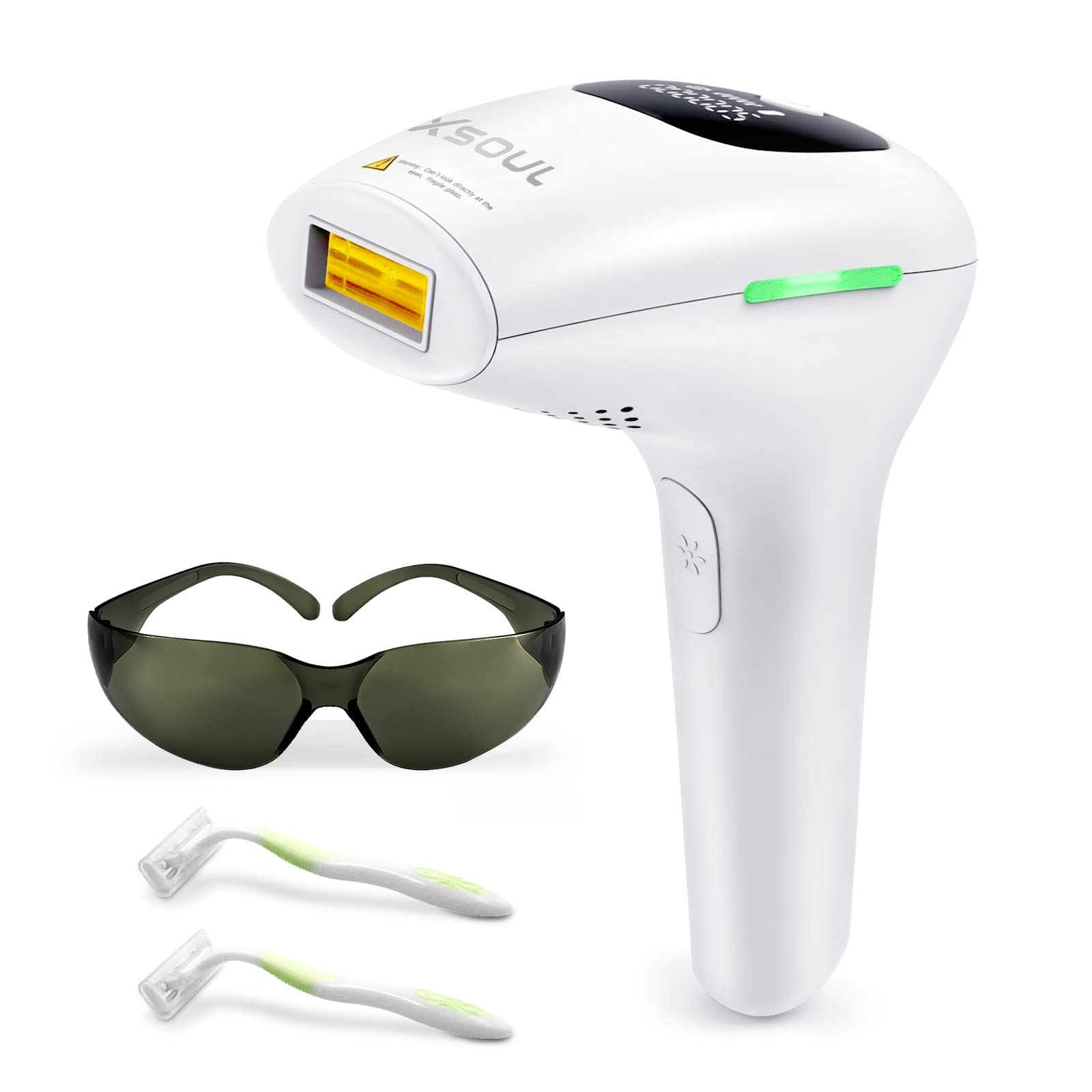 XSOUL At-Home IPL Hair Removal for Women and Men Permanent Hair Removal 999,999 Flashes Painless Hair Remover on Armpits Back Le