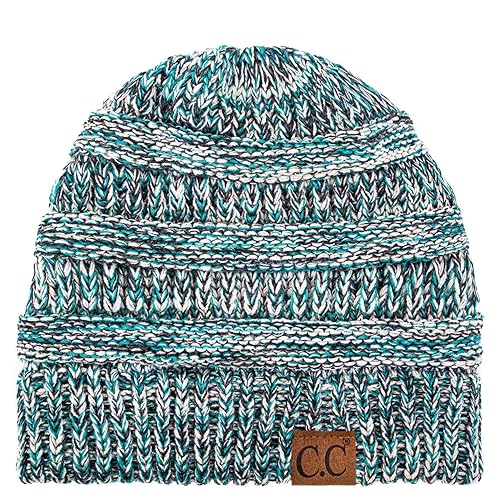 C.C womens Exclusives Cable Knit Beanie - Thick, Soft & Warm Chunky Beanie Hats (Teal Navy(3) Mix)