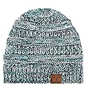 C.C womens Exclusives Cable Knit Beanie - Thick, Soft & Warm Chunky Beanie Hats (Teal Navy(3) Mix)