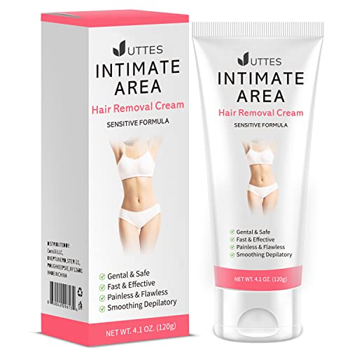 Uttse Intimate/Private Hair Removal Cream for Women, for Unwanted Hair in Underarms, Private Parts, Pubic & Bikini Area, Painless Flaw