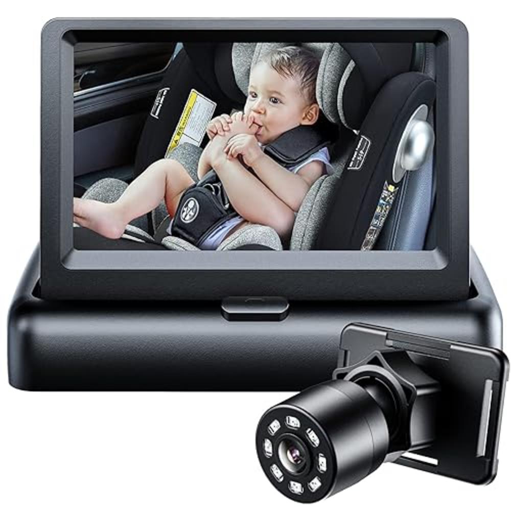 Itomoro Baby Car Mirror, View Infant in Rear Facing Seat with Wide Crystal Clear View,360° Rotation Plug and Play Easy Install b