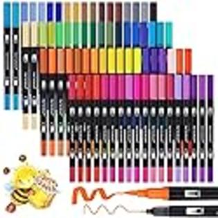 Swemos Markers for Adult Coloring, 72 Colors Art Markers Set Dual Tip Brush  Pen, Coloring Markers Fine Point Kids Artist Drawing