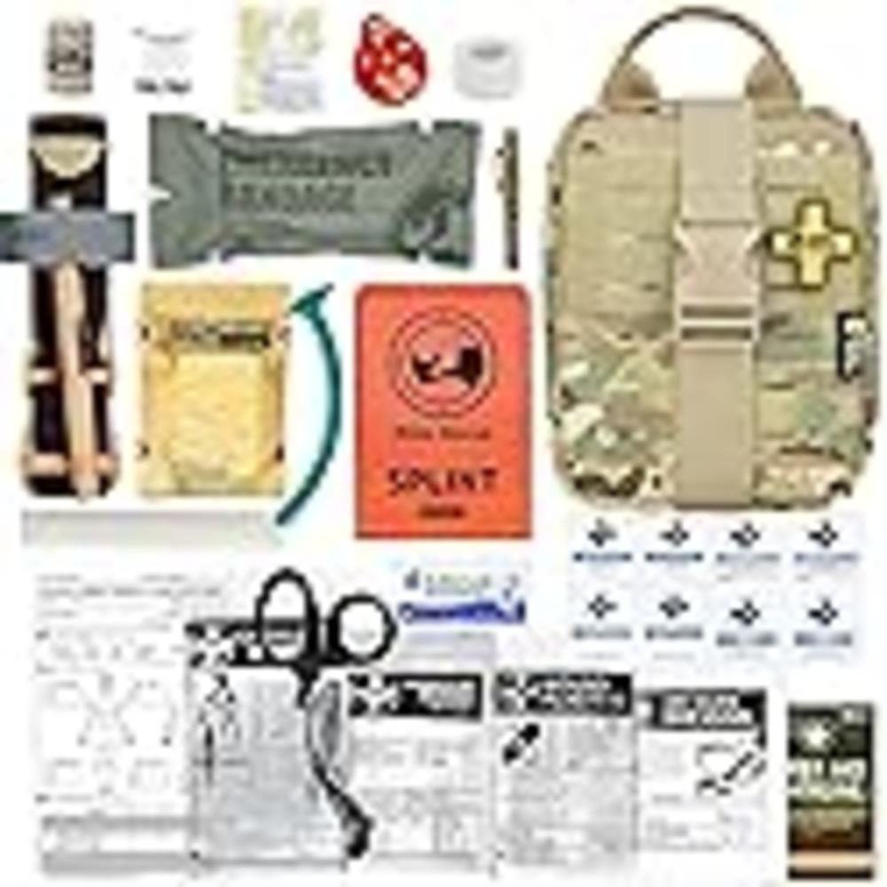 RHINO RESCUE IFAK Trauma First Aid Kit Molle Medical Pouch for Car Home Travel Hiking (Multicam)