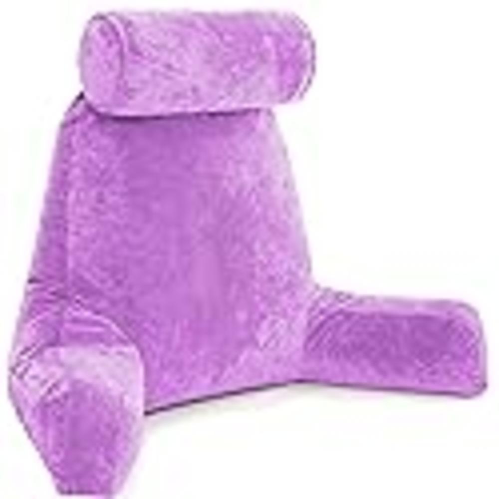 Husband Pillow XXL Husband Pillow Light Purple Backrest with Arms - Adult Reading Pillow Shredded Memory Foam, Ultra-Comfy Removable Microplush