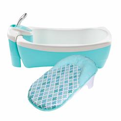 Summer Infant Summer Lil Luxuries Whirlpool Bubbling Spa & Shower (Blue) - Luxurious Baby Bathtub With Circulating Water Jets - Includes Delux
