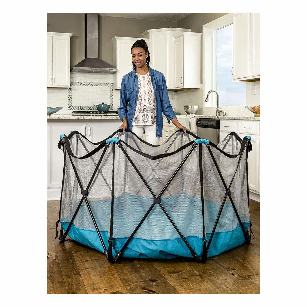 Regalo My Play Deluxe Extra Large Portable Play Yard Indoor and Outdoor, Bonus Kit, Washable, Teal, 8-Panel