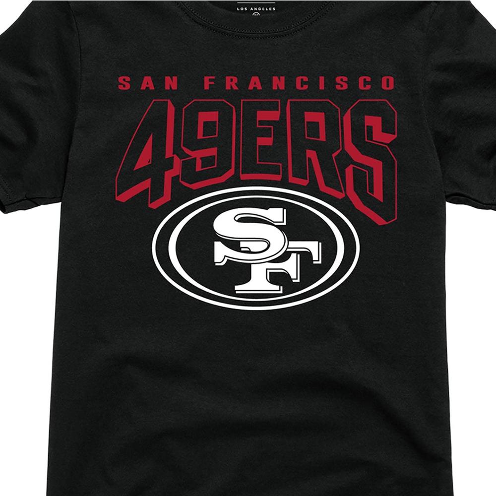 Junk Food Clothing x NFL - San Francisco 49ers - Bold Logo - Unisex Adult Short Sleeve Fan T-Shirt for Men and Women - Size Medi