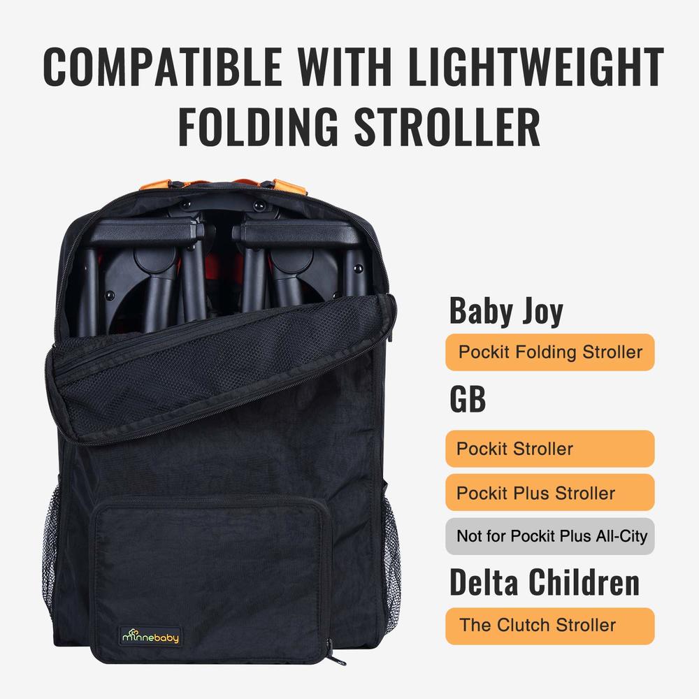 Minne Baby Stroller Travel Bag, Compatible with Gb Pockit Stroller and Gb Pockit Plus Lightweight Stroller, Travel Bag