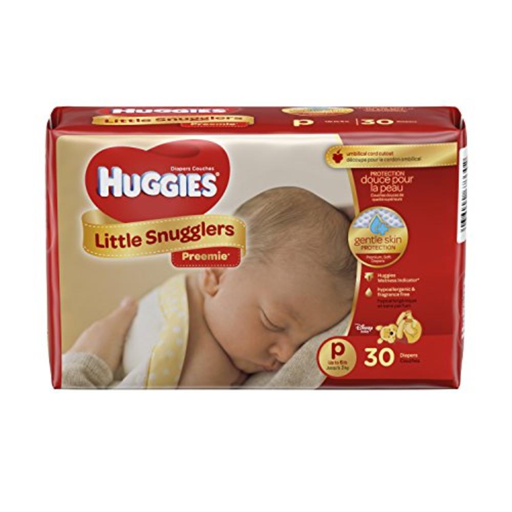 Kimberly-Clark Huggies Gentle Care Preemies Diapers, Size P, 30-Count