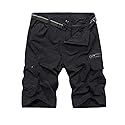 Jessie Kidden Mens Outdoor Casual Expandable Waist Lightweight Water Resistant Quick Dry Fishing Hiking Shorts #6222-Black,42