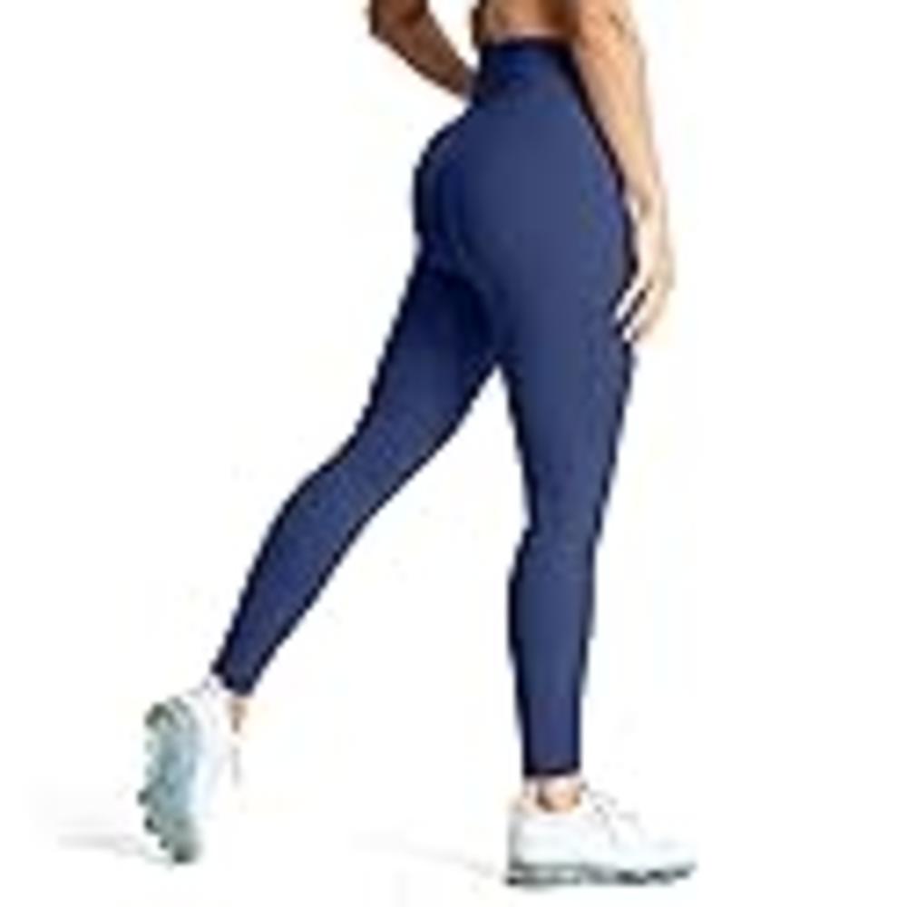Aoxjox High Waisted Workout Leggings for Women Compression Tummy Control Trinity Buttery Soft Yoga Pants 26" (Navy, 3X-Large)