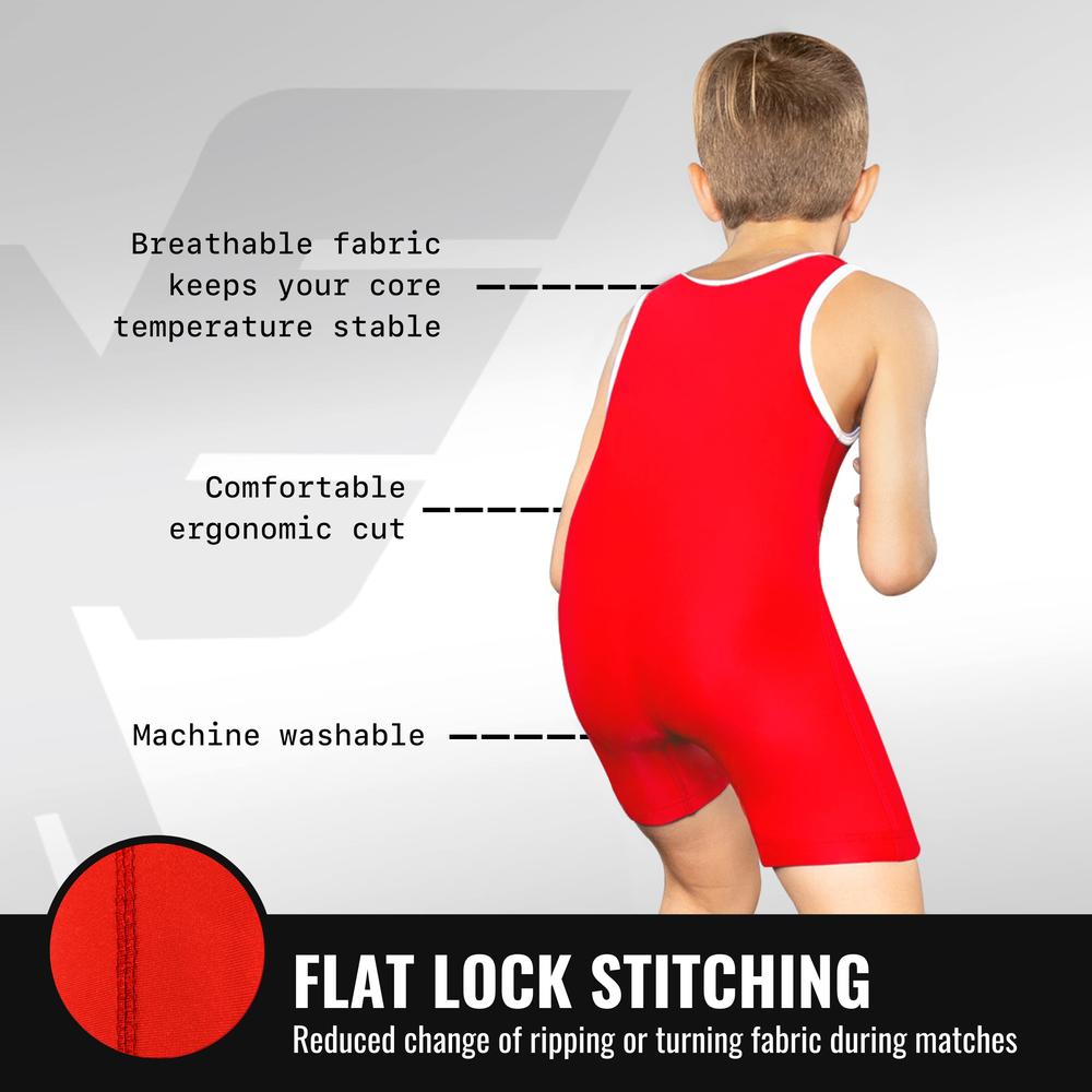 Elite Sports Kids Wrestling Youth Singlet, Standard Boys Wrestling ...