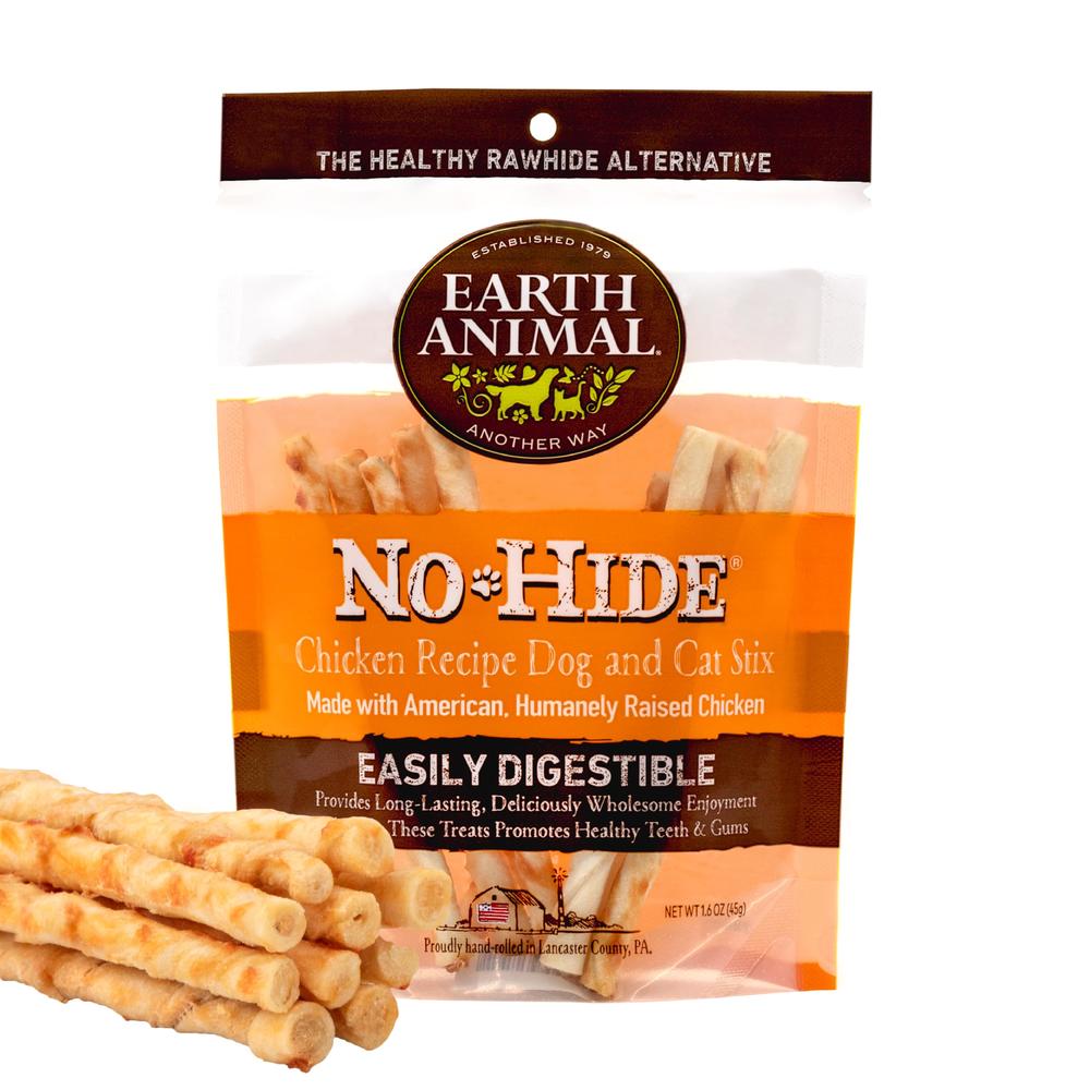 EARTH ANIMAL No Hide Stix Chicken Flavored Natural Rawhide Free Dog Chews Long Lasting Dog Chew Sticks | Dog Treats for Small Do