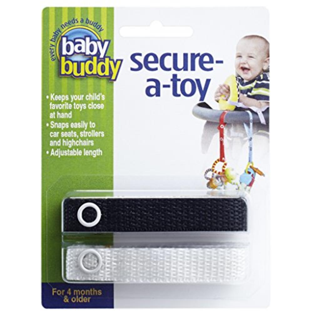 Baby Buddy Secure-A-Toy, Safety Strap Secures Toys, Teether, or Pacifiers to Strollers, Highchairs, Car Seats, Adjustable Length