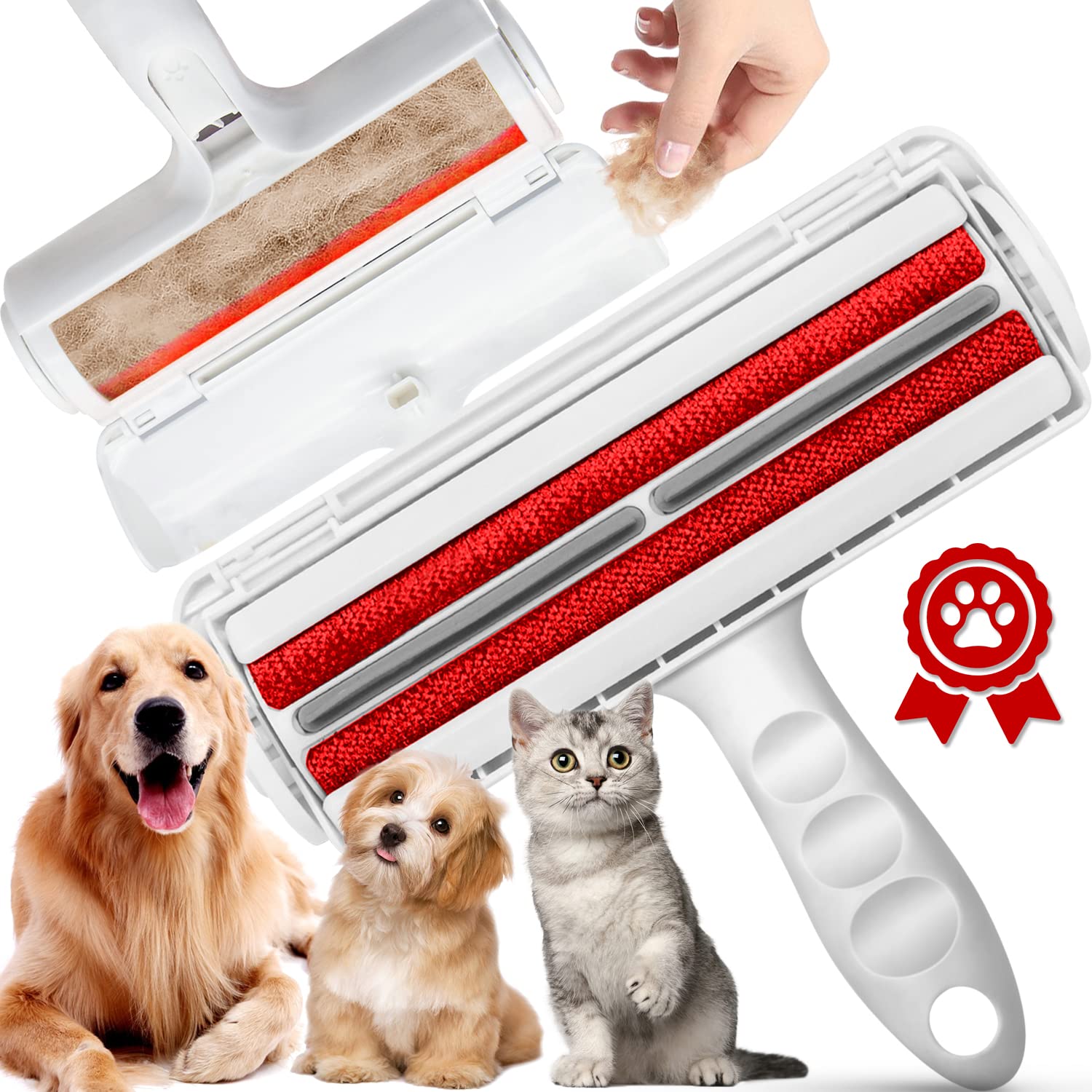 WOOTONG Pet Hair Remover Roller - Dog & Cat Fur Remover with Self-Cleaning Base - Efficient Animal Hair Removal Tool Cat Dog Hai