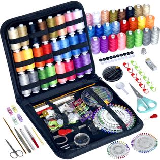 LE PAON Sewing Kit with Case Portable Sewing Supplies for Home Traveler,  Adults, Beginner, Emergency, Contains 24 Sewing Thread, Scissor