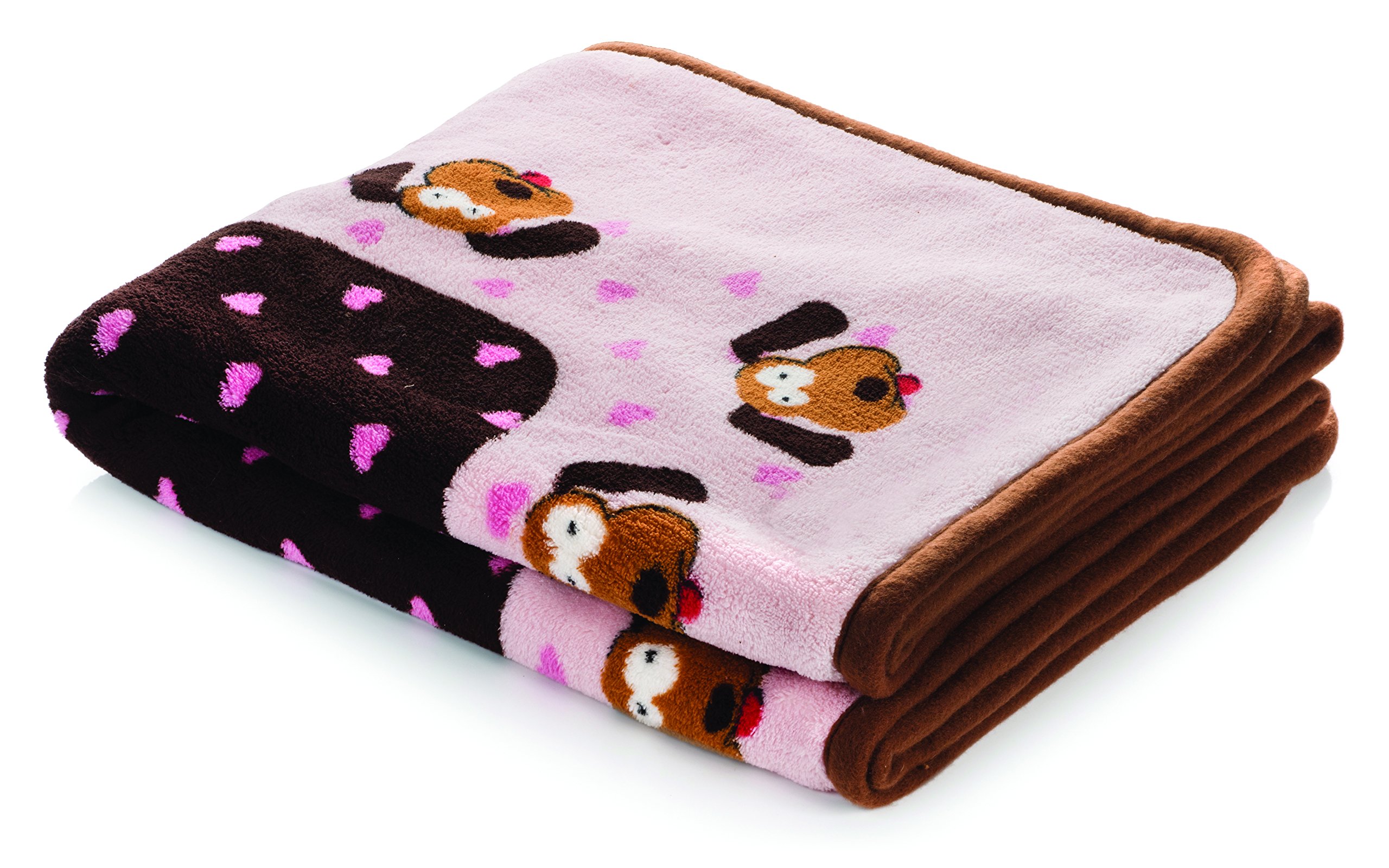 SmartPetLove Snuggle Puppy Blanket for Pets - Extra Soft and Long Lasting - Pink Pattern