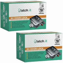 LATCH.IT Chrome RV Door Latch | 2 Keyed Alike RV Door Locks for Travel Trailers | Travel Trailer Door Latch | 100% Metal Camper 