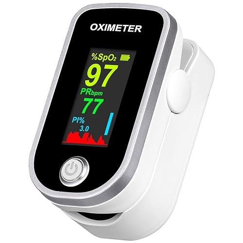 Aleshon Pulse Oximeter Fingertip - Oxygen Meter Finger Pulse Oximeter - Blood Oxygen Saturation Monitor with Heart Rate and Fast Spo2 Re