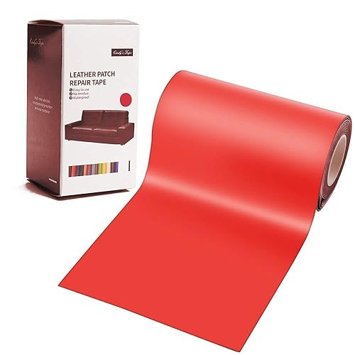 Cindy's Tape Leather Repair Patch Tape Red 3 x 60 inch Self Adhesive Leather Repair Tape for Furniture, Car Seats, Couch, Sofa, Office Chair,