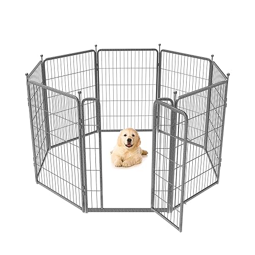 FXW Aster Dog Playpen Outdoor,8/16 Panels Dog Fences for The Yard,24"/32"/40" Height Metal Dog Pens Outdoor Pet Fence with Doors