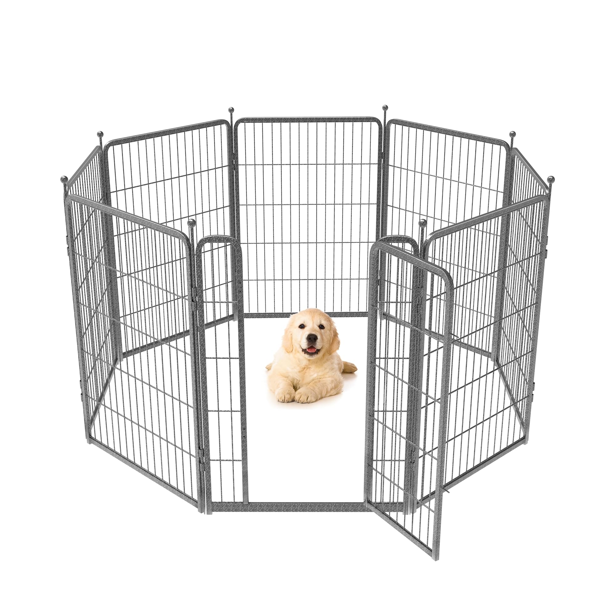 FXW Aster Dog Playpen Outdoor,8/16 Panels Dog Fences for The Yard,24"/32"/40" Height Metal Dog Pens Outdoor Pet Fence with Doors