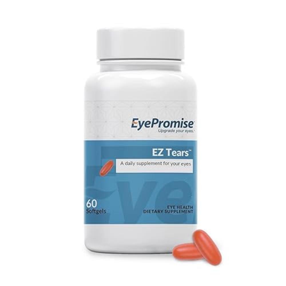 EyePromise Ez Tears Eye Vitamin - Occasional Eye Irritation Supplement - Omega-3s and 8 Other Soothing Ingredients - for Irritat