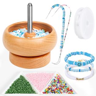 Karsspor bead spinner for Jewelry Making, bead spinner Kit with 3000 PCS  Seed Beads, Beading Needles, Beading Tools, Bowl for Wa