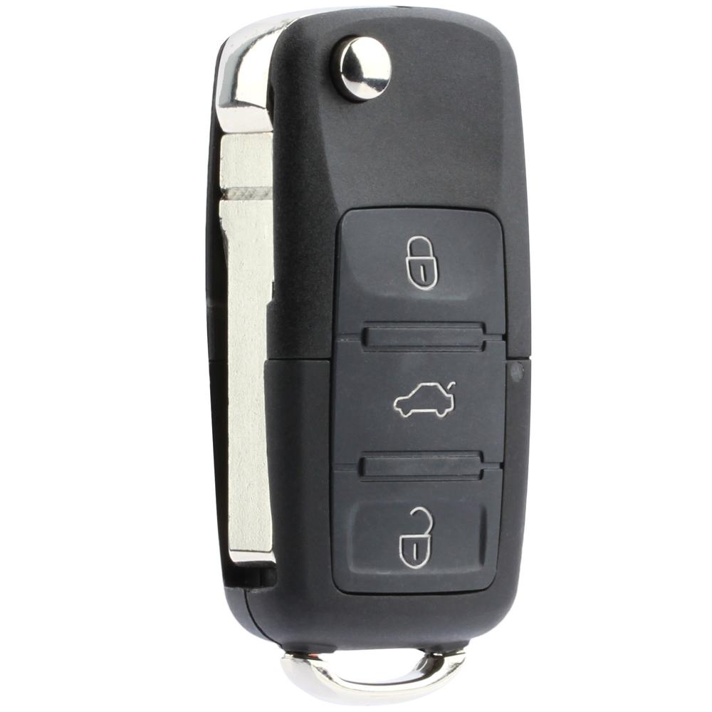 USARemote Replacement Keyless Entry Remote Flip Key Fob fits 2002 2003 2004 2005 VW Jetta, Golf, Passat (HLO1J0959753AM)