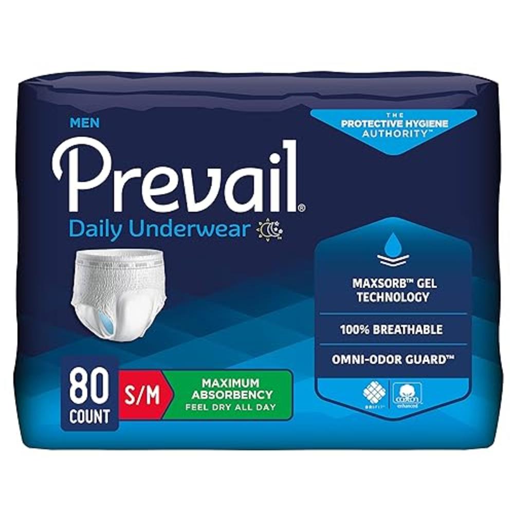 Prevail&#174; Prevail Proven | Small/Medium Pull-Up | Men's Incontinence Protective Underwear | Maximum Absorbency | 80 Count