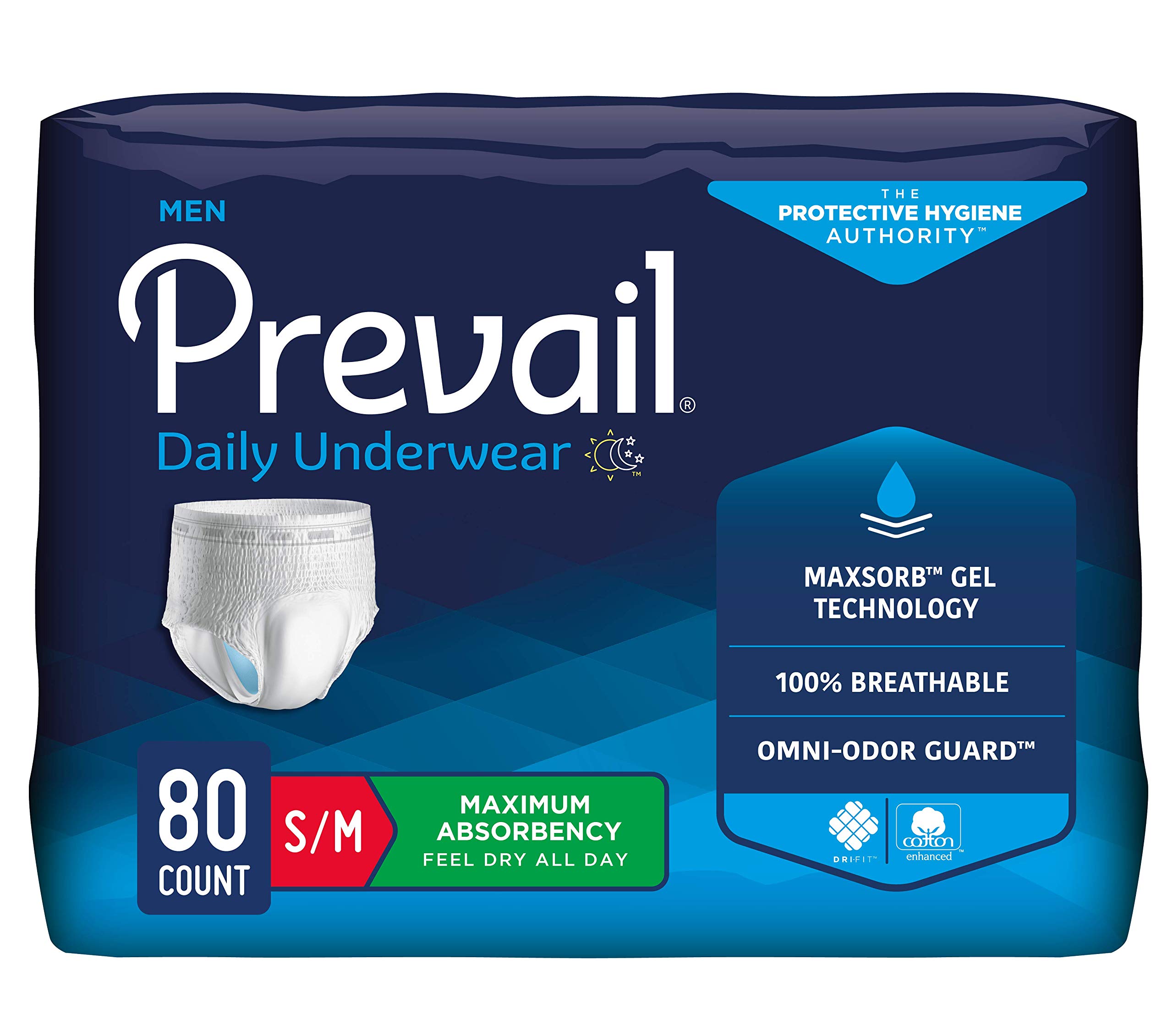 Prevail® Prevail Proven | Small/Medium Pull-Up | Men's Incontinence Protective Underwear | Maximum Absorbency | 80 Count