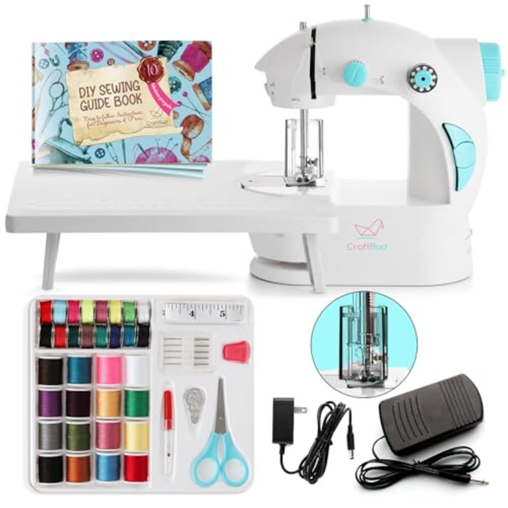 CraftBud Mini Sewing Machine for Beginners Adult, 48-Piece Portable ...