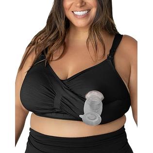 Kindred Bravely Sublime Busty Hands Free Pumping Bra | Patented All-in-One  Pumping & Nursing Bra with EasyClip for F, G, H, I Cup (Black, 2X-Bus