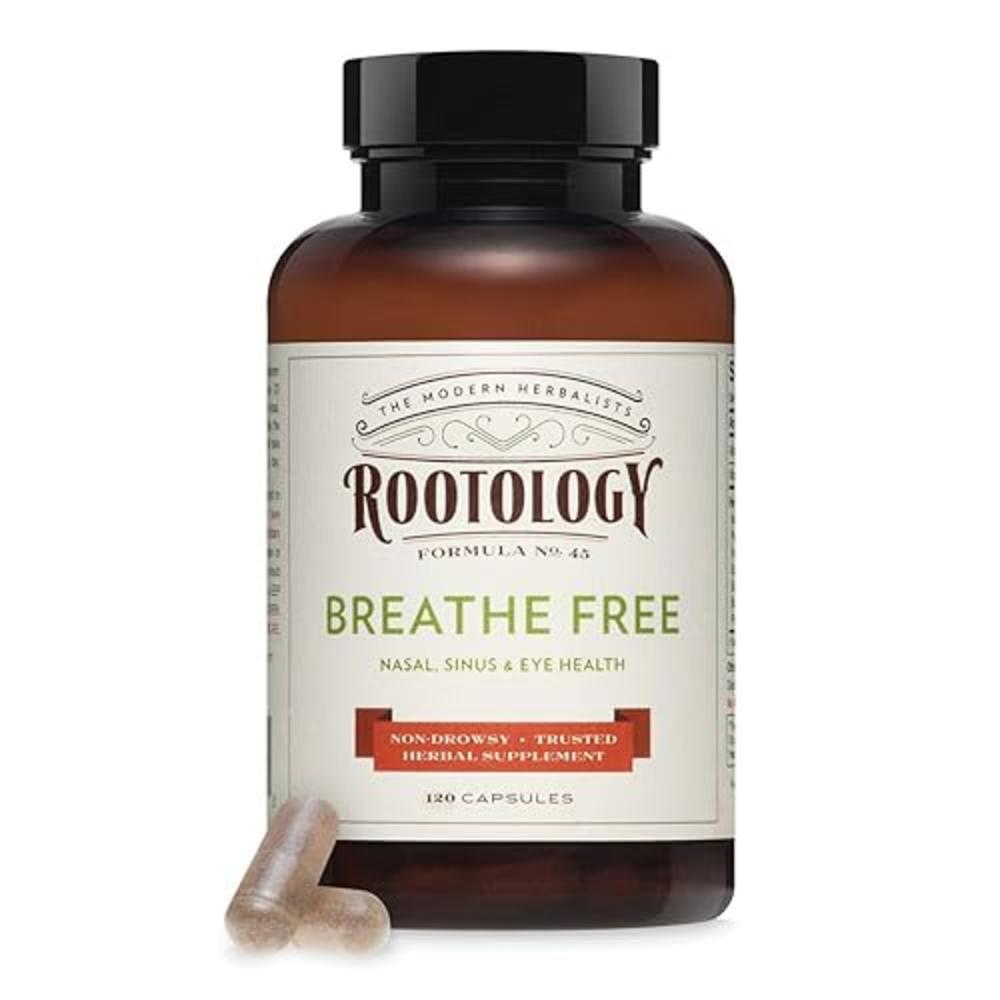 Rootology Breathe Free - Natural Nasal & Sinus Relief - Fast-Acting, Non-Drowsy - 120 Capsules…