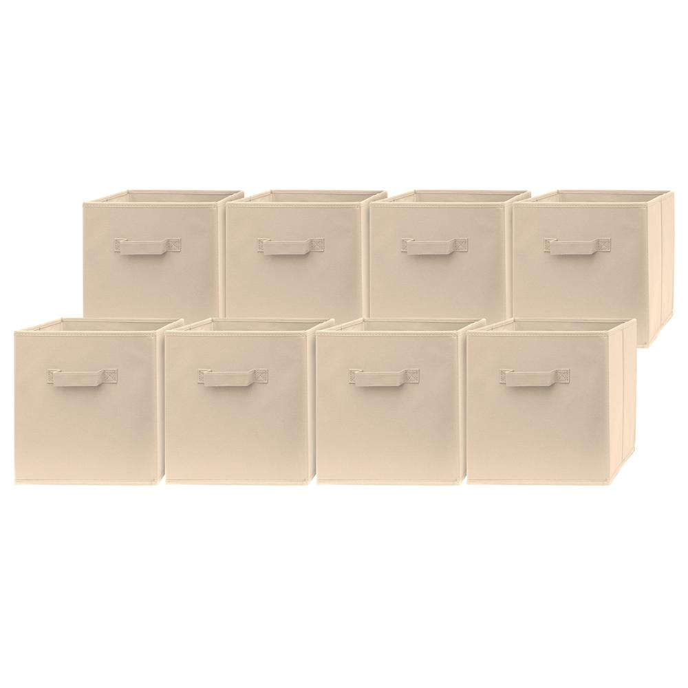 Pomatree Fabric Storage Cubes - 8 Pack - Cube Storage Organizer Bins | Handles on Both Sides | Foldable Cube Storage Bin for Hom