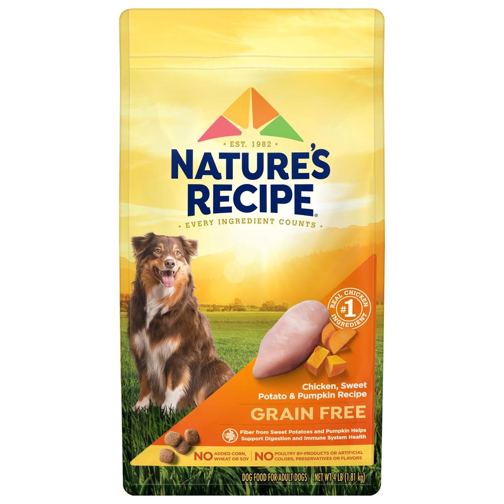Nature's Recipe Nature′s Recipe Dry Dog Food, Grain Free Chicken, Sweet Potato & Pumpkin Recipe, 4 lb. Bag