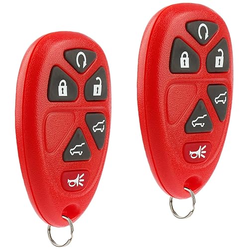 USARemote Key Fob Keyless Entry Remote fits 2007-2014 Chevy Tahoe Suburban / 2007-2014 Cadillac Escalade / 2007-2014 GMC Yukon (Red), Set 